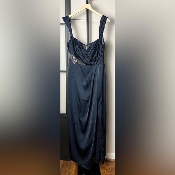 Marchesa Notte Navy Dress Size 14 - Picture 1 of 11